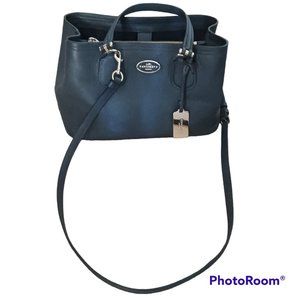 Authentic Coach purse gathered kit carryall, nave blue (LIke new)